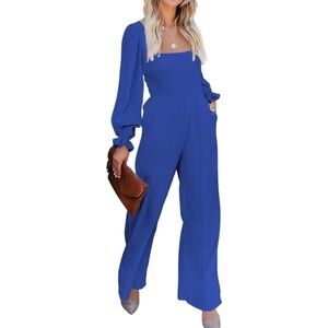 Wide Leg Jumpsuits Loose Fit with Side Pockets Size Medium